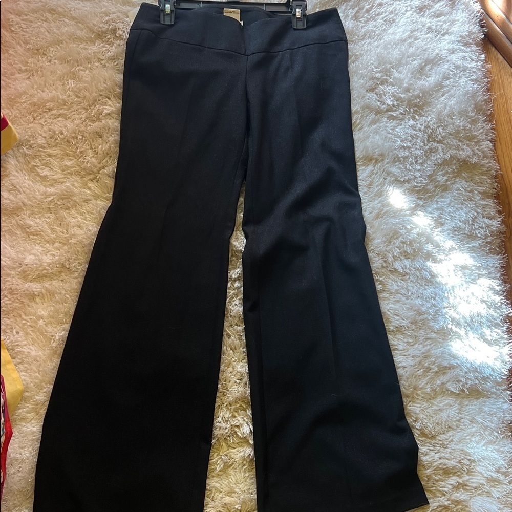 Forever 21 Sparkly Side Zip Classic Black Women's Wide leg Tuxedo style pant sz7 - Picture 7 of 8